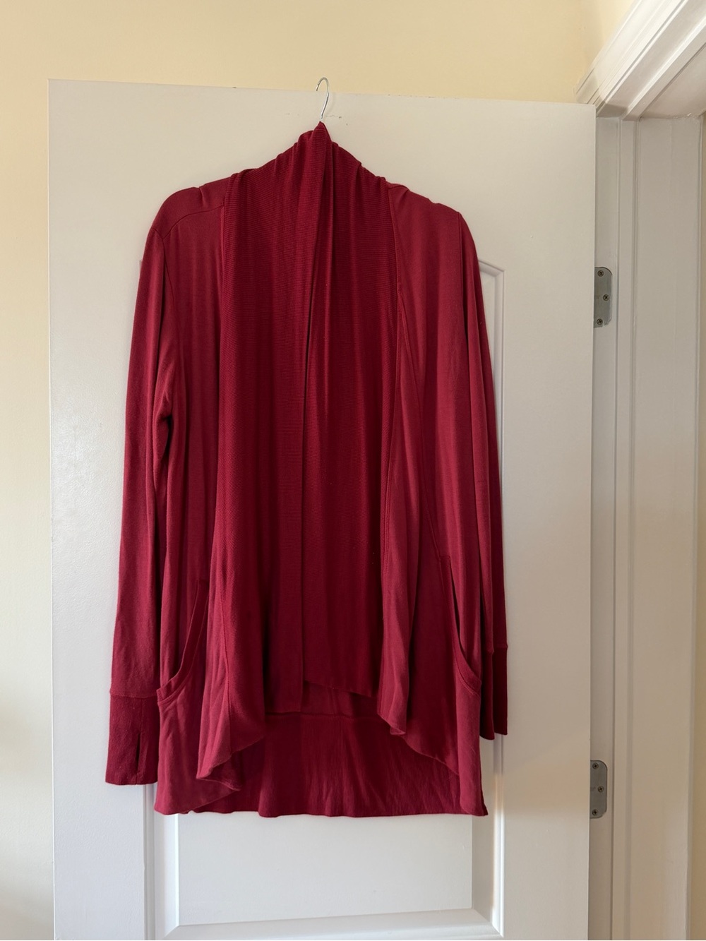 Athleta Open-Front Draped Cardigan - Burgundy
